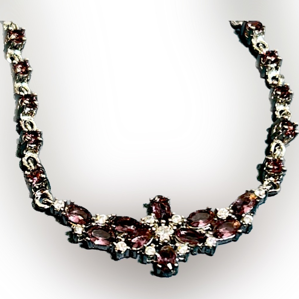 Amethyst and CZ necklace